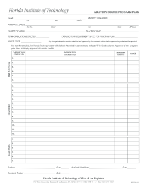 Master's Degree Program Plan