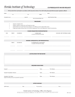 Prerequisite Waiver Request Form