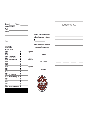 South Carolina Travel Expense Voucher