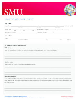 Home School Supplement Form