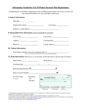 FACTS/Nelnet Payment Plan Registration Form