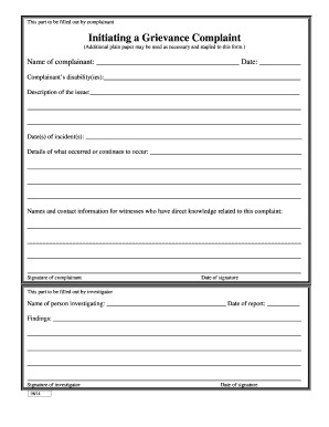 Grievance Complaint Form