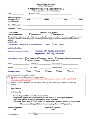 Savannah State University Graduation Application