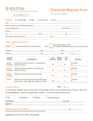 Transcript Request Form