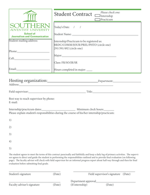 Student Internship Contract