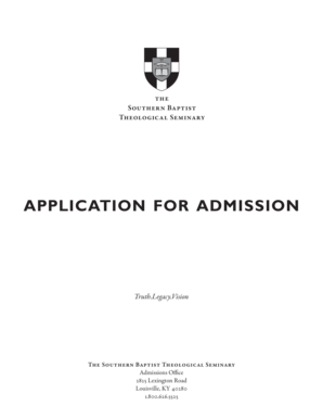 Southern Baptist Theological Seminary Application Form