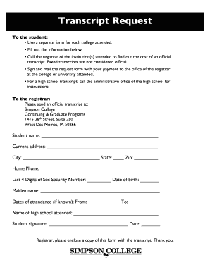 Transcript Request Form