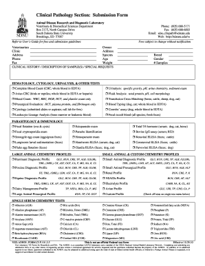 Clinical Pathology Submission Form