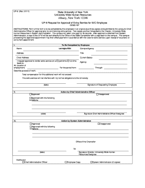 UP-6 Request for Approval of Extra Service