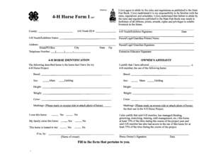 4-H Horse Project Affidavit