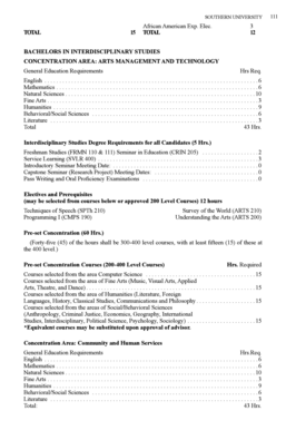 Ged worksheets - BACHELORS IN INTERDISCIPLINARY STUDIES - subr