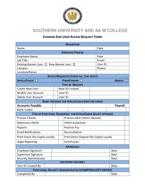 Southern University End User Access Request Form