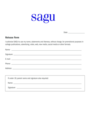 Release Form for Promotional Use