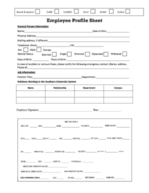Southern University System New Employee Orientation Forms