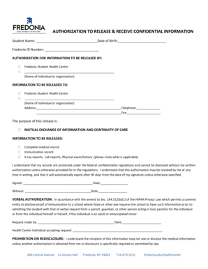 Authorization to Release and Receive Confidential Information