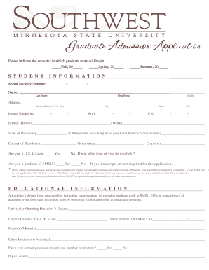 Graduate Admission Application
