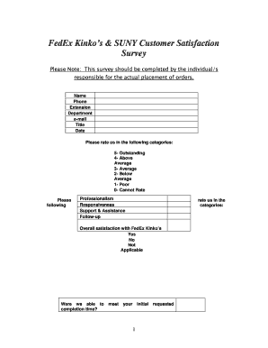 FedEx Kinko's Customer Satisfaction Survey