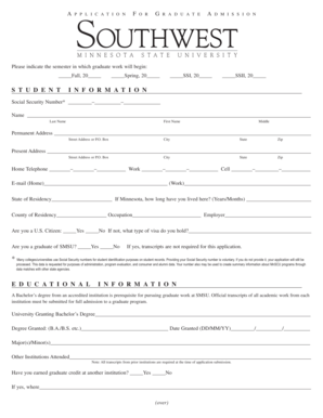 Graduate Admission Application