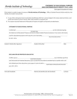 Statement of Educational Purpose and Confirmation of Identity