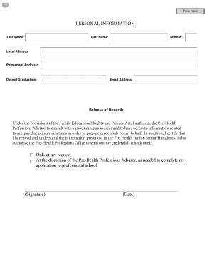 Release of Records Authorization