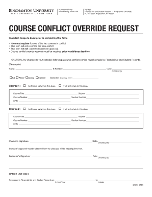 Course Conflict Override Request