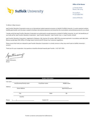 Suffolk University Payment Authorization
