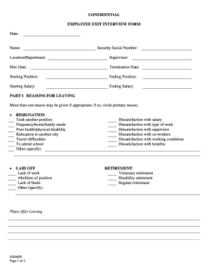 Employee Exit Interview Form