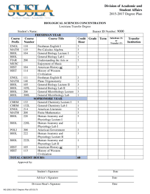 Louisiana Transfer Degree Plan
