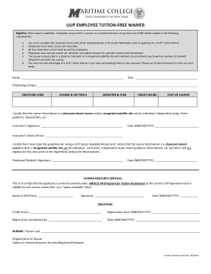 UUP Employee Tuition-Free Waiver