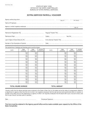 New York Extra Service Payroll Voucher