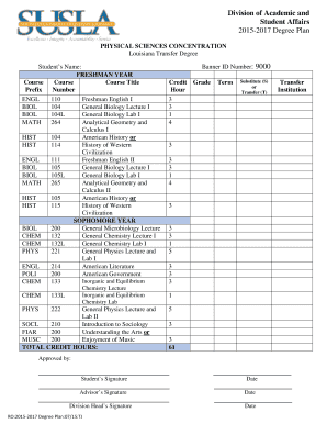 Louisiana Transfer Degree Plan