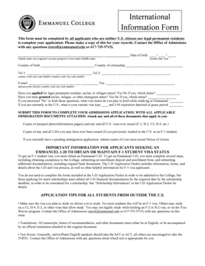 International Student Information Form