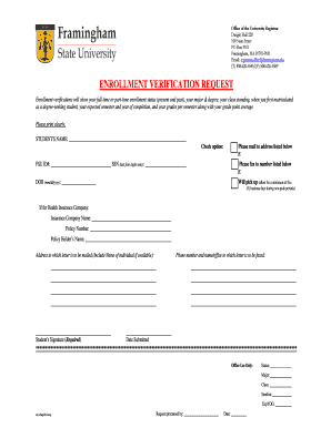 Enrollment Verification Request Form
