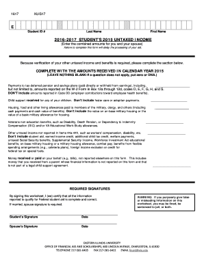 2015 Untaxed Income Verification Form