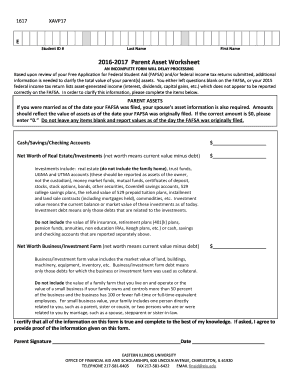 Parent Asset Worksheet