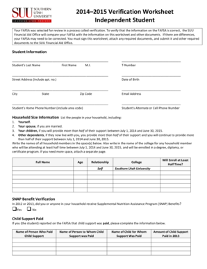Documents to the SUU Financial Aid Office - suu