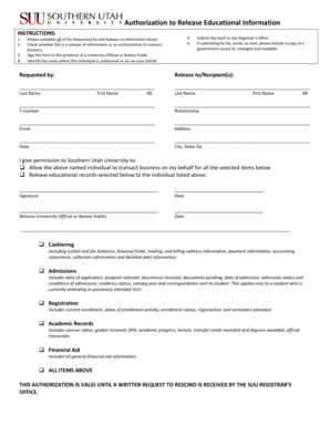 Authorization to Release Educational Information