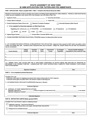 SUNY Tuition and Fee Assistance Application