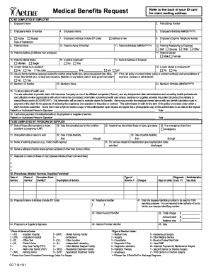Aetna Medical Benefits Claim Form