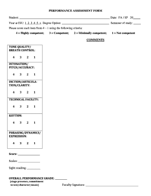 Performance Assessment Form