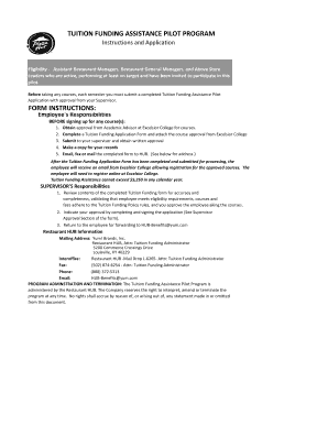 Tuition Funding Assistance Application