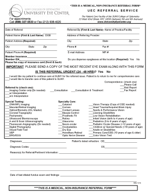 Medical Non-Insurance Referral Form