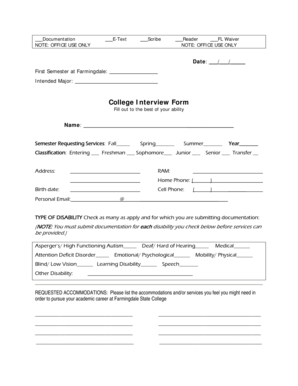 College Interview Form