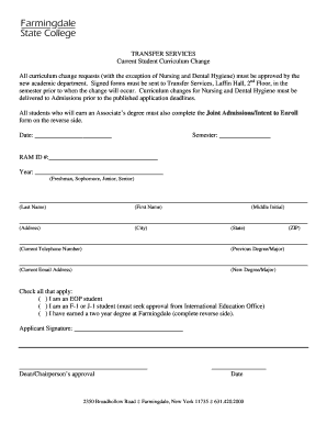 SUNY Curriculum Change Form