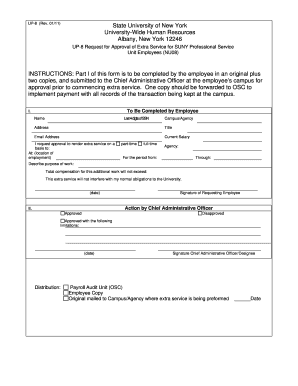 SUNY Extra Service Approval Form