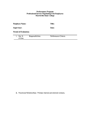 Employee Performance Evaluation Form