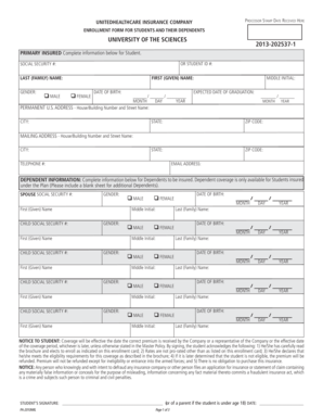 University of Sciences Student Insurance Enrollment Form
