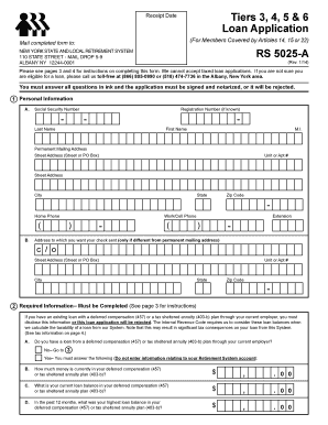 New York State Retirement System Loan Application