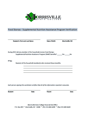 SNAP Benefits Verification Form