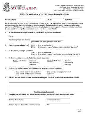 2016-17 FAFSA Parent Form Clarification